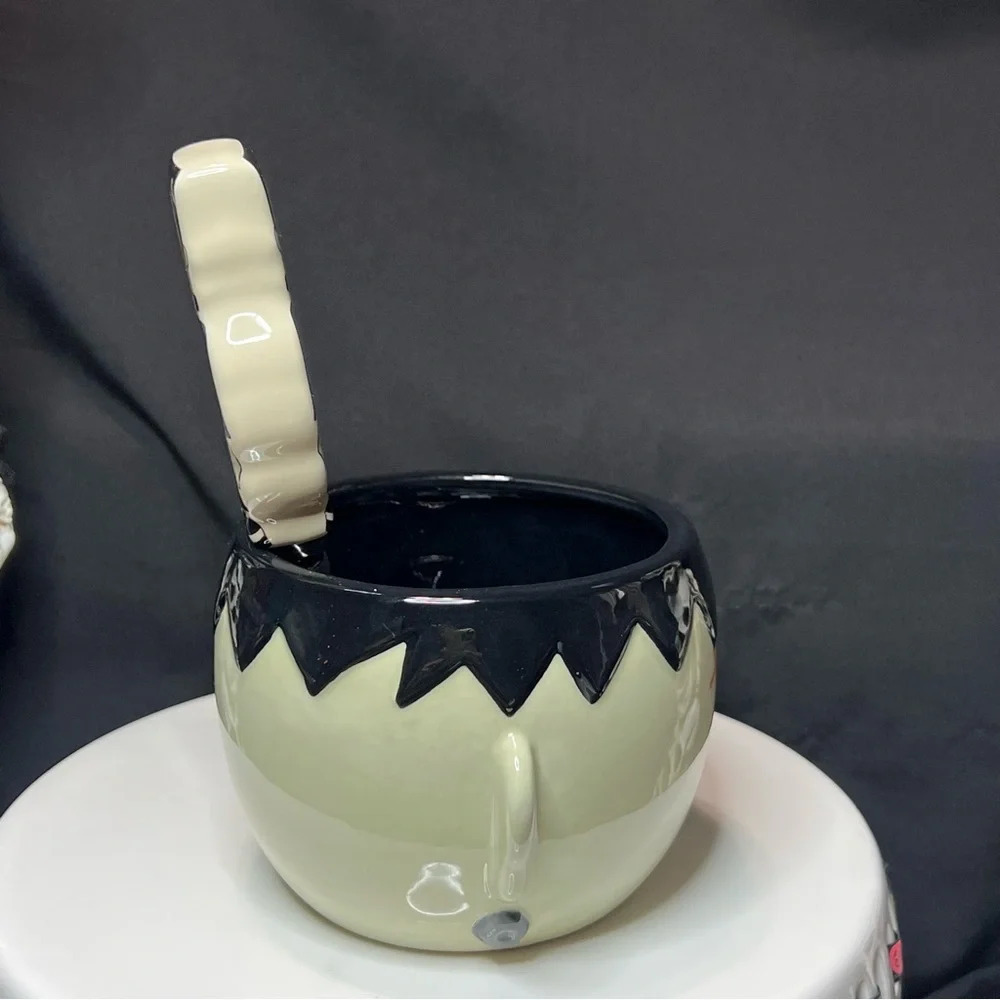 Ceramic Halloween Frankenstein & Bow Mummy Dip Bowls & Matching Spreaders - Picture 10 of 14
